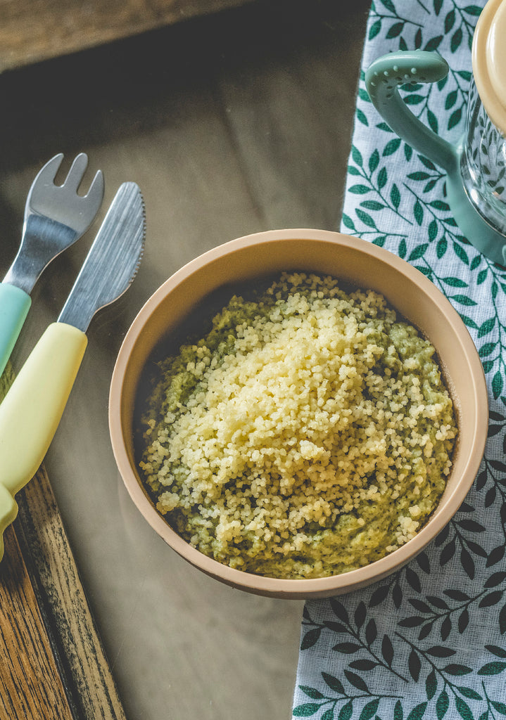 Couscous and Creamy Broccoli with Beef