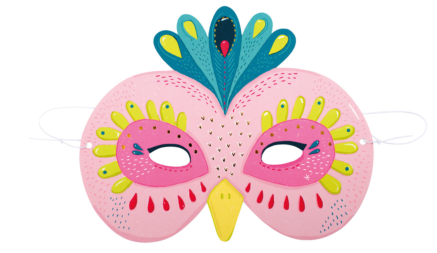 Moulin Roty Set of 6 cardboard masks for girls