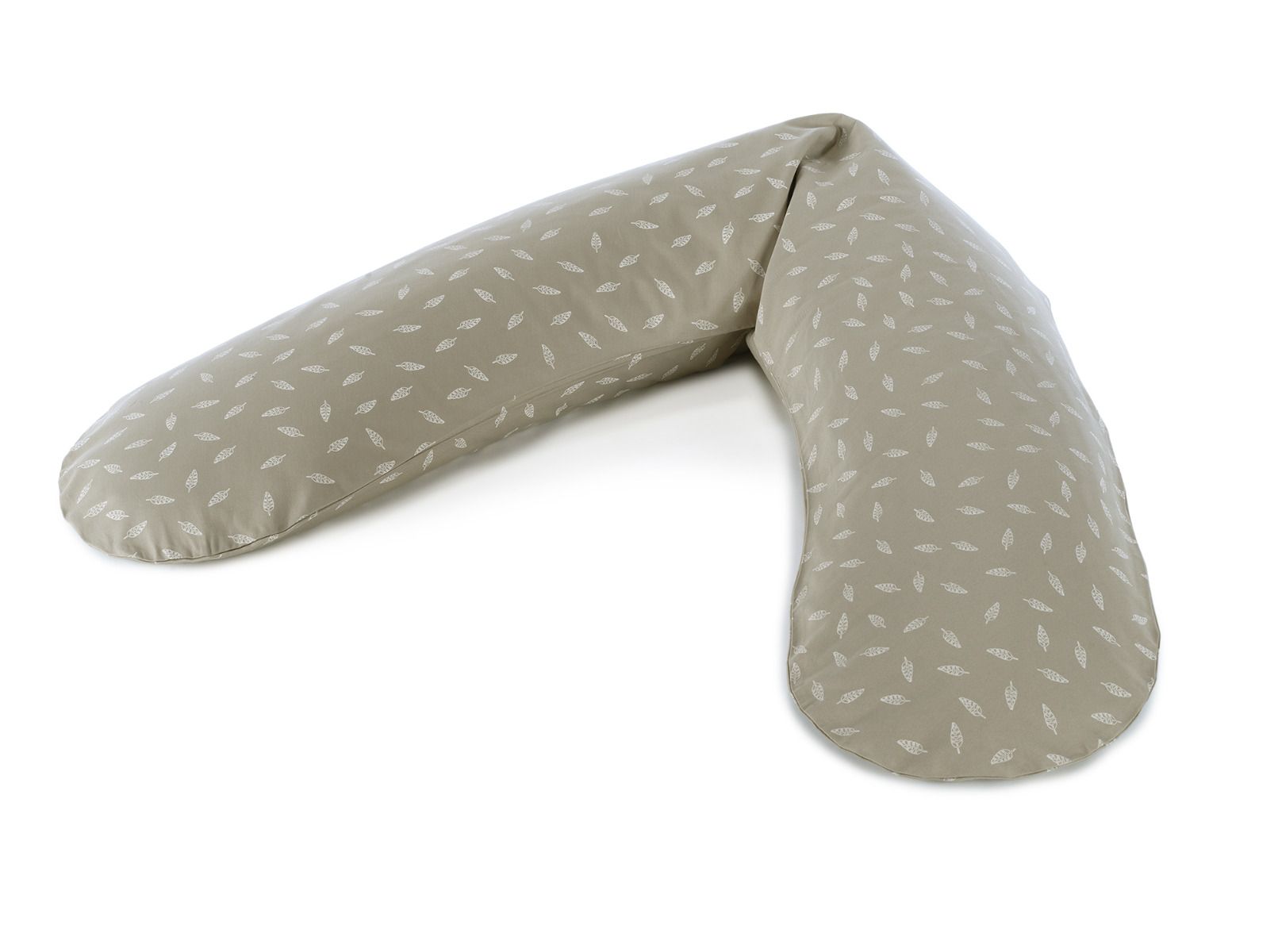 Maternity and nursing pillow - Taupe (leaves print)